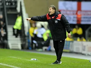 Framed Print : Steve Cotterill Leads Bristol City at iPro Stadium Against Derby County (December 15, 2015)