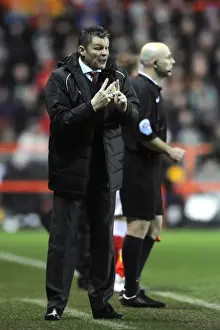 Framed Print : Steve Cotterill Leads Bristol City Against Yeovil Town at Ashton Gate, December 2014 - Football Match