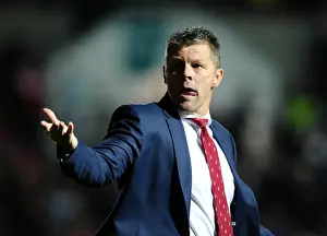 Bristol City V Leeds United Prints: Steve Cotterill Motivates Bristol City Fans at Half Time vs. Leeds United, 2015