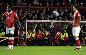 Images Dated 21st October 2014: Steve Cotterill Shouts Instructions during Bristol City vs Bradford City Football Match