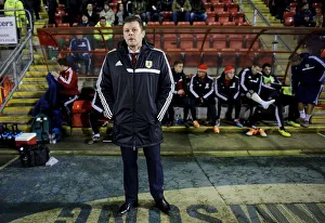 Leyton Prints: Steve Cotterill Watches as Leyton Orient vs. Bristol City Football Match Unfolds