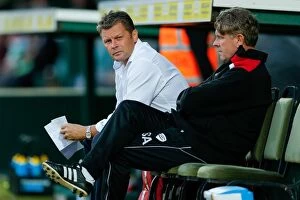 Images Dated 30th July 2015: Steve Cotterill Watches from the Sidelines: Bristol City vs Yeovil Town, 2015