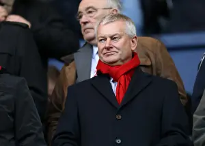 Framed Print : Steve Lansdown Amidst the Action: Chairman's Intense Focus at Preston North End's Deepdale (November 2013)