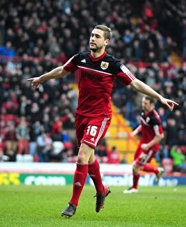 Images Dated 9th March 2013: Steven Davies' Double: Bristol City Leads Middlesbrough 2-0 in Npower Championship