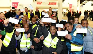 Bristol City V Nottingham Forest Prints: Students from Easton CE Academy Hold Match Day Tickets for Bristol City vs