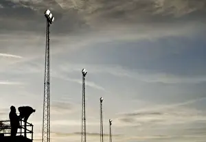 Tamworth V Bristol City Prints: Sunset at The Lamb Ground: FA Cup Second Round - Tamworth vs