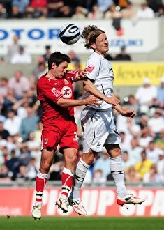 Images Dated 18th April 2009: The Swans and Robins Clash: A Season 08-09 Rivalry - Swansea vs. Bristol City