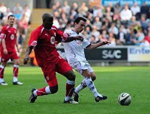 Framed Print : Swansea vs. Bristol City: A Football Rivalry (08-09) - Clash of the Swans and Robins