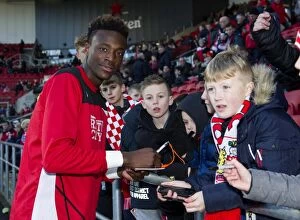 Images Dated 2nd January 2017: Tammy Abraham of Bristol City Signs Autographs Before Bristol City v Reading