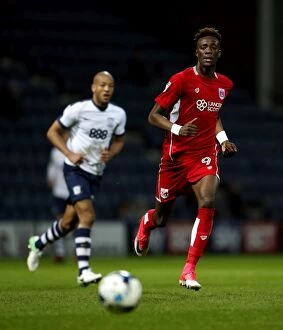 Images Dated 4th April 2017: Tammy Abraham Leads Bristol City Charge Against Preston North End, April 2017