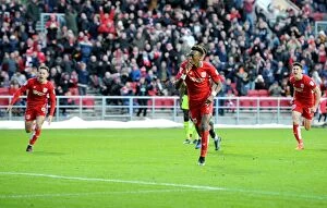 Images Dated 2nd January 2017: Tammy Abraham Scores Penalty: 2-0 Lead for Bristol City Against Reading