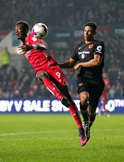 Tammy Abraham vs Curtis Davies: Intense Battle at Ashton Gate - Bristol City vs Hull City, EFL Cup Fourth Round