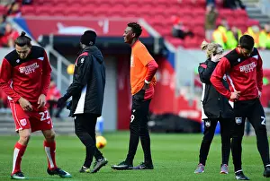 Tammy Abraham Warms Up in Sugar Smart T-Shirt: Bristol City vs. Cardiff City, 14/01/2017