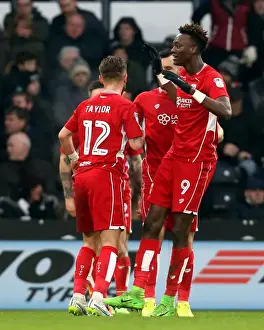 Derby County V Bristol City Prints: Tammy Abraham's Euphoric Goal Celebration: Derby County vs
