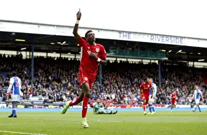 Blackburn Rovers V Bristol City Prints: Tammy Abraham's Euphoric Goal Celebration: A Thrilling Moment at Ewood Park (Sky Bet Championship)