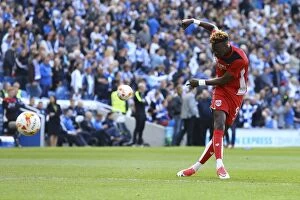 Images Dated 29th April 2017: Tammy Abraham's Focus: Pre-Match Routine at Amex Stadium (Brighton & Hove Albion vs)