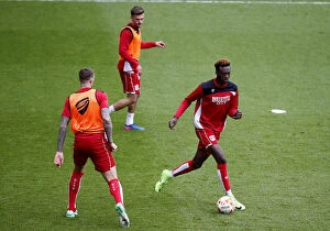 Images Dated 17th April 2017: Tammy Abraham's Focus: Pre-Match Routine of Bristol City Star at Ewood Park (Blackburn Rovers vs)