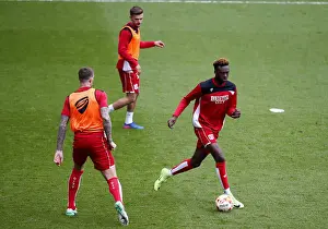 Blackburn Rovers V Bristol City Prints: Tammy Abraham's Focus: Pre-Match Routine of Bristol City Star at Ewood Park (Blackburn Rovers vs)