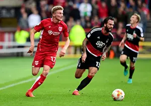 Bristol City V Nottingham Forest Prints: Taylor Moore Drives Forward in Sky Bet Championship Clash: Bristol City vs
