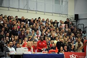 Images Dated 11th October 2014: Tense Moment at the British Basketball Cup: Fans on Edge as Flyers Face Raiders
