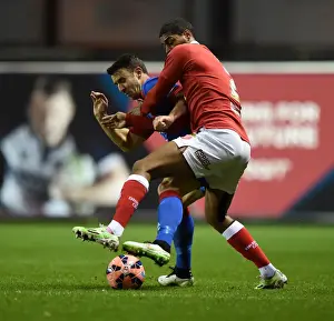 Bristol City V Doncaster Prints: A Tense Moment: Enda Stevens and Mark Little Clash in FA Cup Third Round Replay Between Bristol City