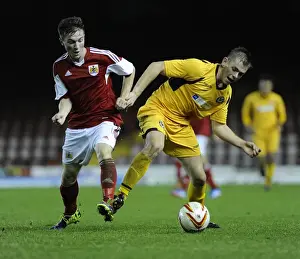 Tense Rivalry: Young Stars Clash in Bristol City U18s vs Newport County U18s Football Match - Jamie Horgan vs Lewis Holmes