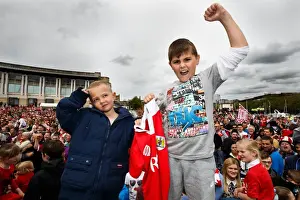 Champions Prints: Thousands Celebrate: Bristol City's Championship Promotion Parade - A Sea of Joy in Bristol
