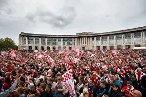 Champions Prints: Thousands Celebrate: Bristol City's Double Title Victory Parade in Lloyds Amphitheatre