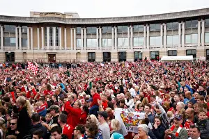 Champions Prints: Thousands Celebrate: Bristol City's Double Title Win and Promotion Parade