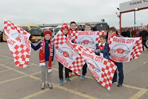 Thousands of Ecstatic Bristol City Fans Heading to Wembley for the Johnstone's Paint Trophy Final Against Walsall