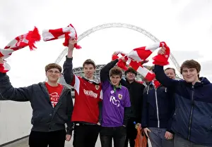 Thousands of Ecstatic Bristol City Fans at Wembley Stadium for Johnstone's Paint Final