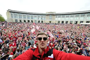 City Of Bristol Prints: Thousands Gather for Bristol City's Celebration Tour: Aden Flint Takes a Selfie with Fans
