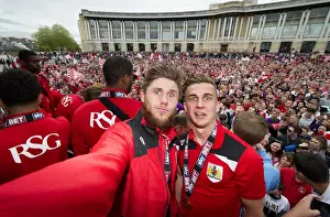 City Of Bristol Prints: Thousands Gather for Unforgettable Bristol City Celebration: Players Joe Bryan and Wes Burns Connect with Fans