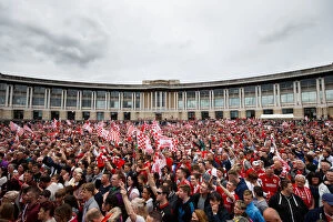 Images Dated 4th May 2015: Thousands Rejoice: Bristol City's Championship Promotion Parade - A Sea of Celebration in Bristol