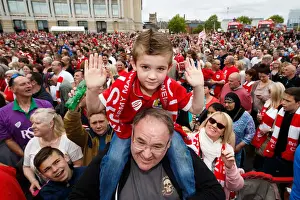 Champions Prints: Thousands Rejoice: Bristol City's Championship Promotion Parade - A Sea of Celebration