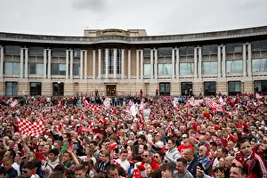 Champions Prints: Thousands Rejoice: Bristol City's Championship Promotion Parade - A Sea of Celebration
