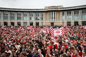 Champions Prints: Thousands Rejoice: Bristol City's Double Title Triumph - Championship Promotion Parade