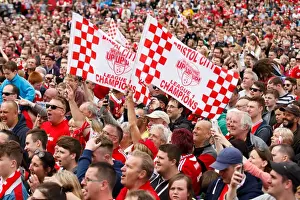 Champions Prints: Thousands Rejoice: Bristol City's Double Title Victory and Championship Promotion Parade