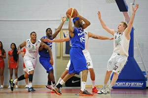 Bristol Flyers v Plymouth Raiders Collection: Thrilling British Basketball League Match: Flyers vs. Raiders at SGS Wise Campus (September 2014)