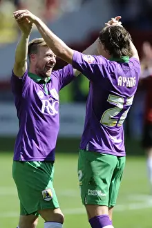 12 15 Prints: Thrilling Celebration: Wade Elliott and Luke Ayling's Goal Connection for Bristol City vs