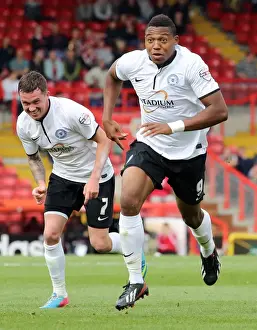 Bristol City V Peterborough Prints: Thrilling Goal: Assombalonga's Strike for Bristol City vs