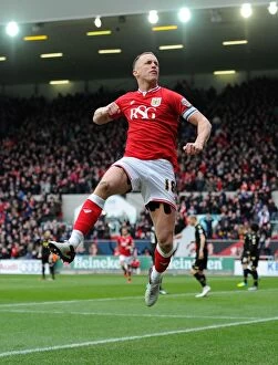 Images Dated 19th March 2016: Thrilling Goal Celebration: Aaron Wilbraham's Strike for Bristol City Against Bolton Wanderers