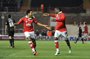 Leauge Prints: Thrilling Goal Celebration: Agard and Smith's Unforgettable Moment at Ashton Gate
