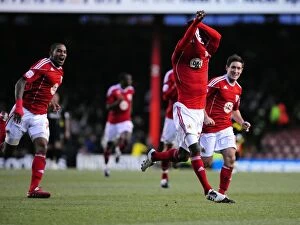 Bristol City v Cardiff City Collection: Thrilling Goal Celebration: Jamal Campbell-Ryce's Stunner vs
