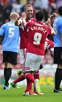Bristol City V Bradford City Prints: Thrilling Goal: Jay Emmanuel-Thomas Scores for Bristol City against Bradford City - Team Celebration