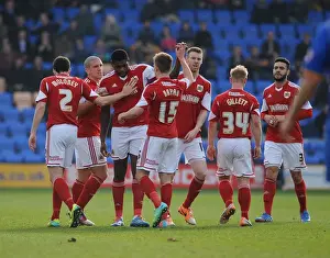 Shrewsbury Town V Bristol City Prints: Thrilling Goal: Jay Emmanuel-Thomas's Euphoric Celebration for Bristol City against Shrewsbury Town (March 8)