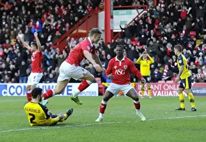 Bristol City V Fleetwood Town Prints: Thrilling Goal: Matt Smith Strikes for Bristol City in Sky Bet League One