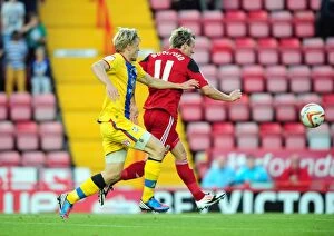 Images Dated 21st August 2012: Thrilling Half-Pitch Goal: Martyn Woolford's Stunner for Bristol City vs Crystal Palace