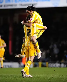 Bristol City V Newcastle Utd Prints: Thrilling Jonas Gutierrez Goal Celebration: Bristol City vs