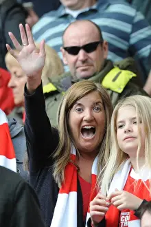 Title Race Prints: Thrilling Moment: A Bristol City Fan's Passionate Reaction at Preston North End vs